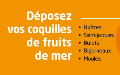 Dépôt des coquillages de fruits de mer en déchèteries